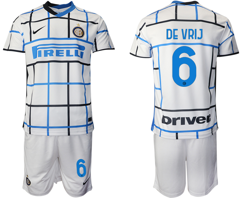 Men 2020-2021 club Inter milan away #6 white Soccer Jerseys